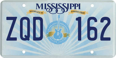 MS license plate ZQD162