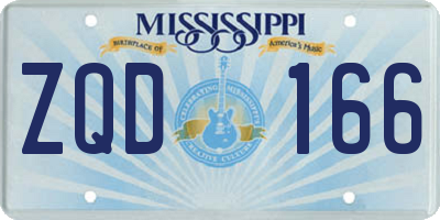 MS license plate ZQD166