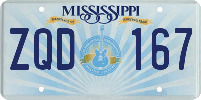 MS license plate ZQD167