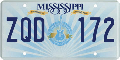 MS license plate ZQD172