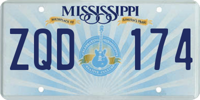 MS license plate ZQD174