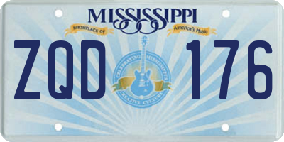 MS license plate ZQD176