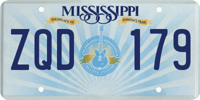 MS license plate ZQD179