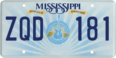 MS license plate ZQD181