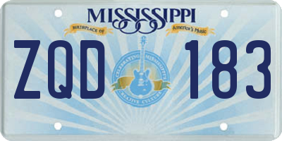 MS license plate ZQD183