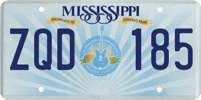 MS license plate ZQD185