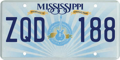 MS license plate ZQD188