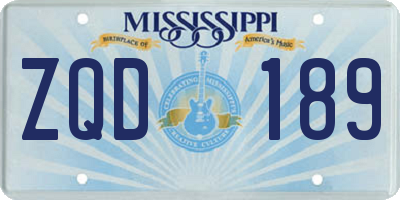 MS license plate ZQD189