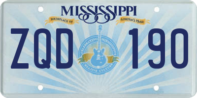 MS license plate ZQD190