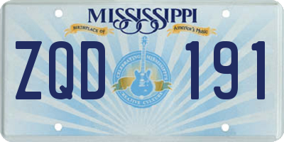 MS license plate ZQD191