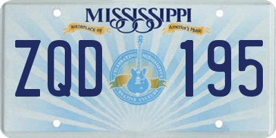 MS license plate ZQD195