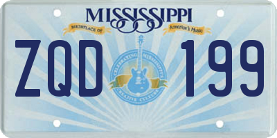 MS license plate ZQD199