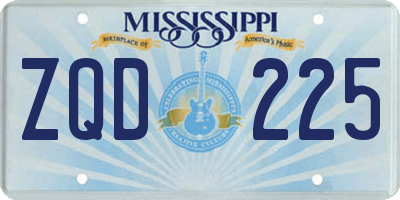 MS license plate ZQD225