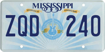 MS license plate ZQD240