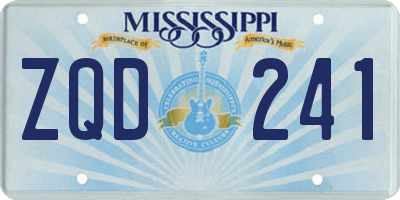 MS license plate ZQD241