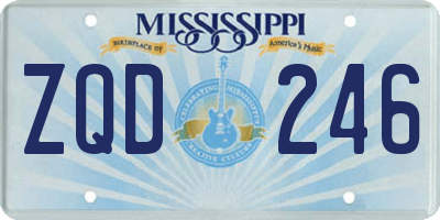 MS license plate ZQD246