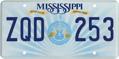 MS license plate ZQD253