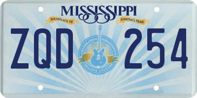 MS license plate ZQD254