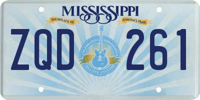 MS license plate ZQD261
