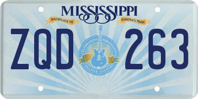 MS license plate ZQD263