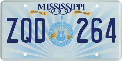 MS license plate ZQD264