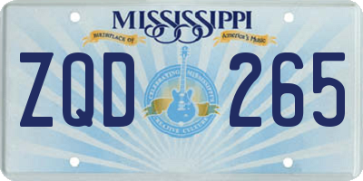 MS license plate ZQD265
