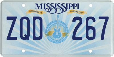 MS license plate ZQD267