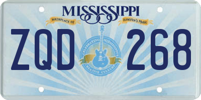 MS license plate ZQD268
