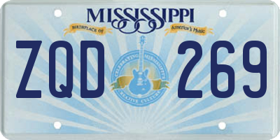 MS license plate ZQD269
