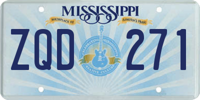 MS license plate ZQD271