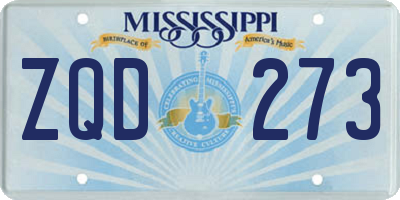 MS license plate ZQD273