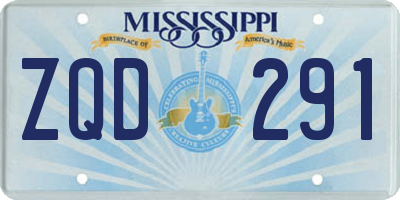 MS license plate ZQD291