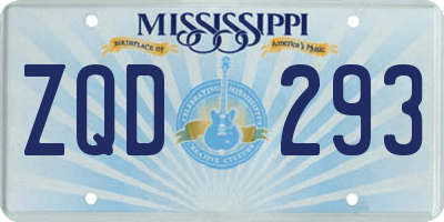 MS license plate ZQD293