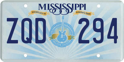 MS license plate ZQD294