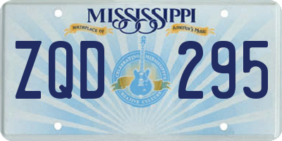 MS license plate ZQD295