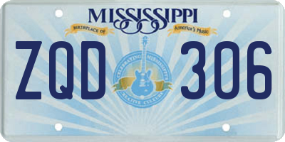 MS license plate ZQD306