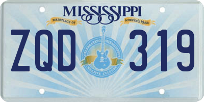 MS license plate ZQD319