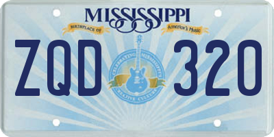 MS license plate ZQD320