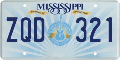 MS license plate ZQD321