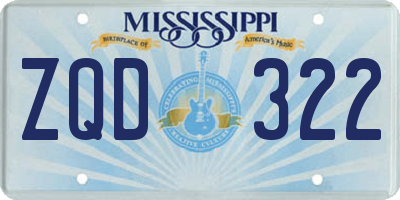 MS license plate ZQD322