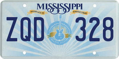 MS license plate ZQD328