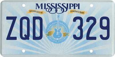 MS license plate ZQD329