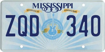 MS license plate ZQD340