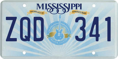 MS license plate ZQD341