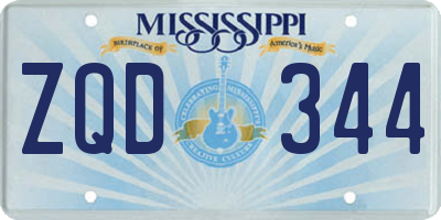 MS license plate ZQD344