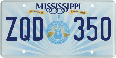 MS license plate ZQD350