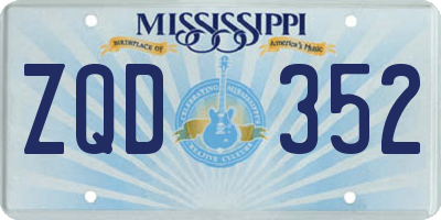 MS license plate ZQD352