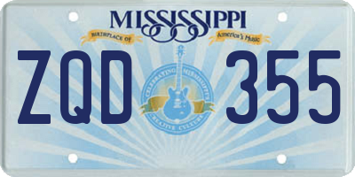 MS license plate ZQD355