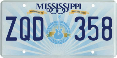 MS license plate ZQD358