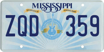 MS license plate ZQD359